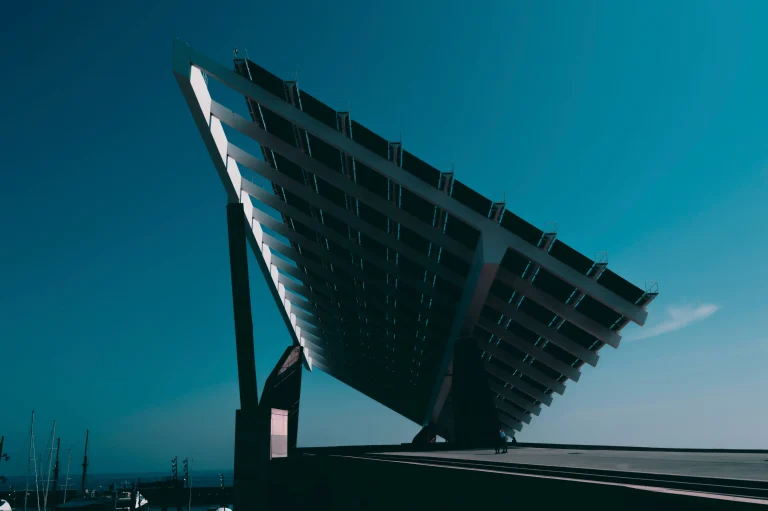 Solarplatten am abend