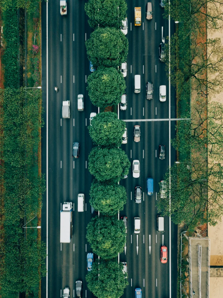 Starker Verkehr von oben